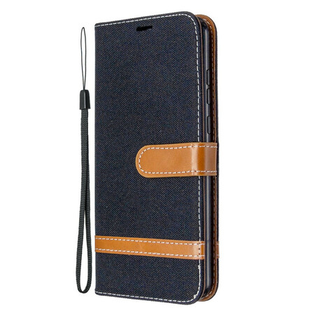 Honor 9A Fabric and Leather effect case with strap