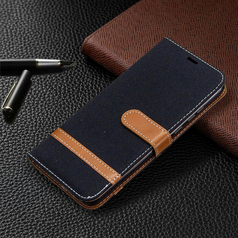 Honor 9A Fabric and Leather effect case with strap