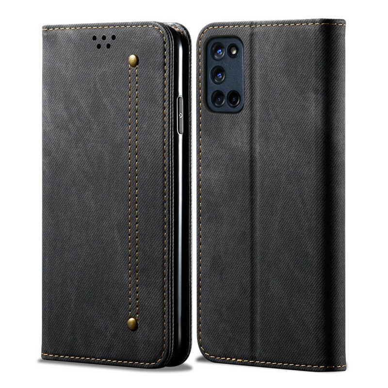 Flip Cover Oppo A72 Simili Cuir Texture Jeans