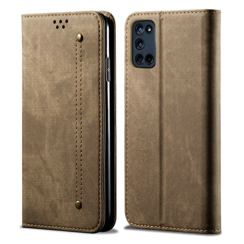 Flip Cover Oppo A72 Simili Cuir Texture Jeans