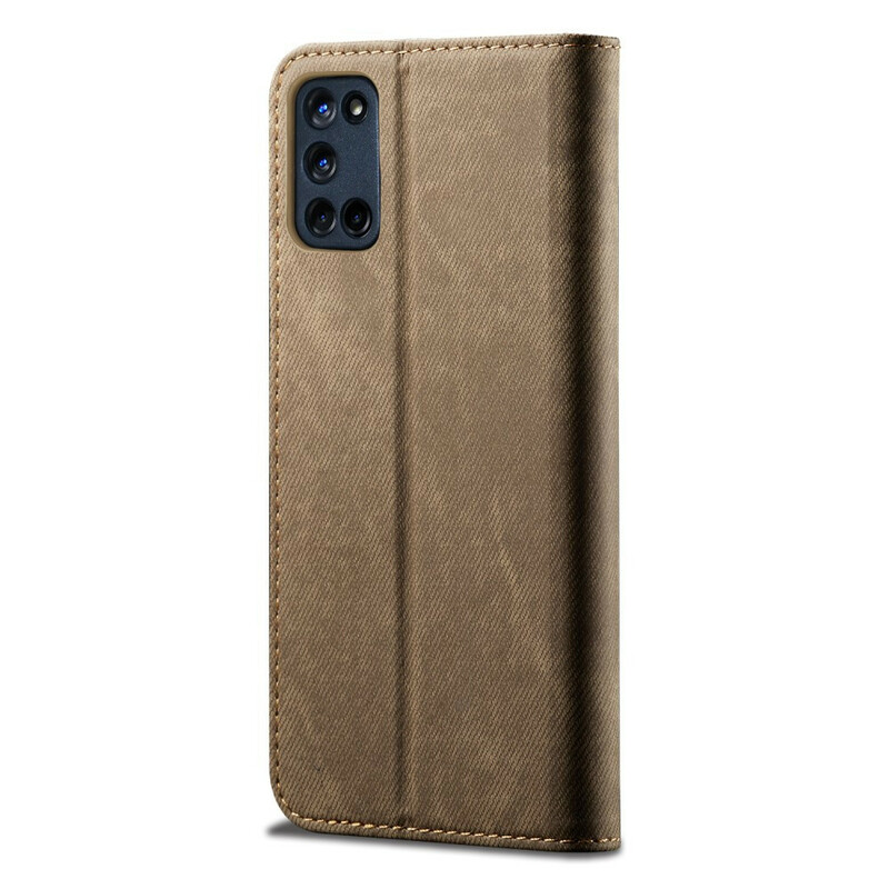 Flip Cover Oppo A72 Simili Cuir Texture Jeans