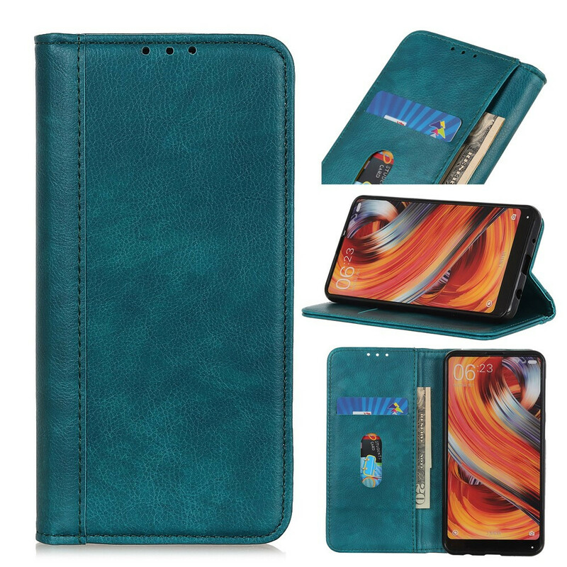 Flip Cover Xiaomi Redmi 9C Cuir Lychee Fendu Charme