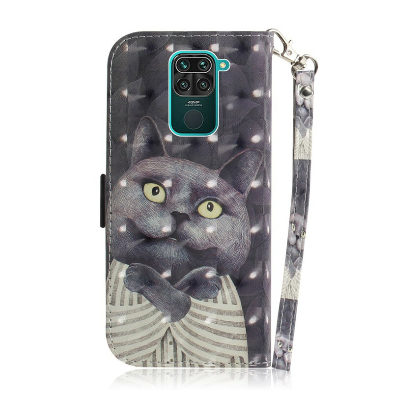 Xiaomi Redmi Note 9 Grey Cat Strap Case