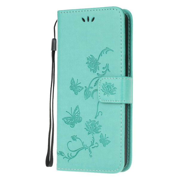 Samsung Galaxy Note 20 Ultra Case Butterflies And Flowers With Strap