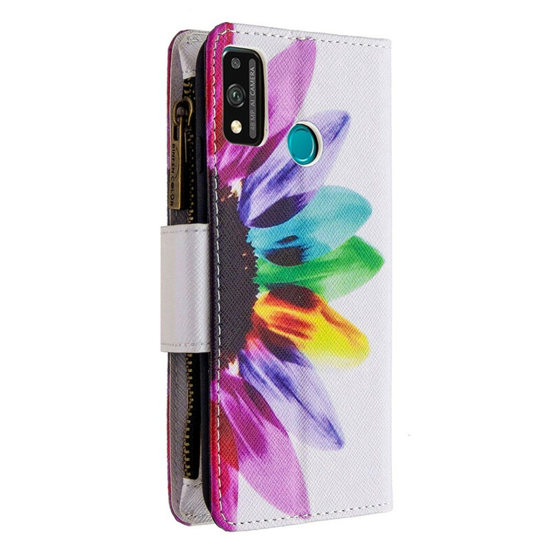 Honor 9X Lite Cover Zipped Pocket Flower