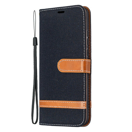 Honor 9X Lite Fabric and Leather effect case with strap