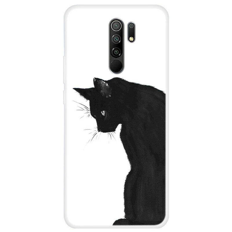 Cover Xiaomi Redmi 9 Cat Black Thoughtful