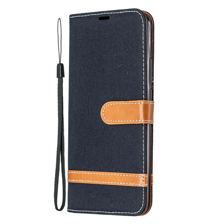 Xiaomi Redmi 9 Fabric and Leather effect case with strap