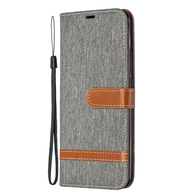 Xiaomi Redmi 9 Fabric and Leather effect case with strap