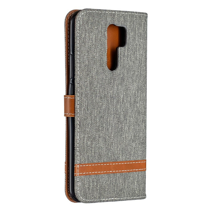 Xiaomi Redmi 9 Fabric and Leather effect case with strap