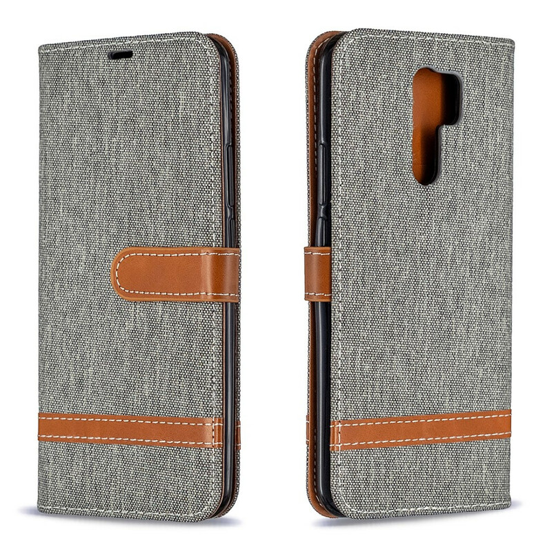 Xiaomi Redmi 9 Fabric and Leather effect case with strap