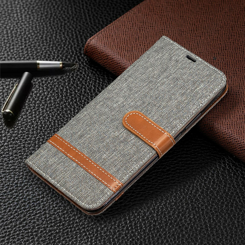 Xiaomi Redmi 9 Fabric and Leather effect case with strap