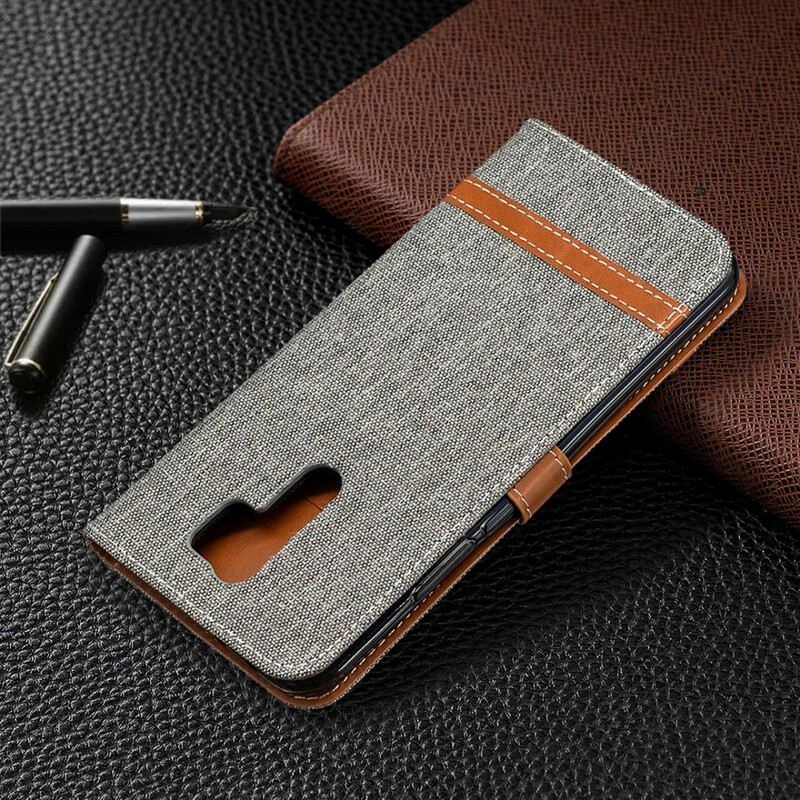 Xiaomi Redmi 9 Fabric and Leather effect case with strap