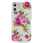 Case iPhone 12 Fleurs Liberty Fluorescente