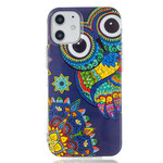 Case iPhone 12 Owl Mandala Fluorescent