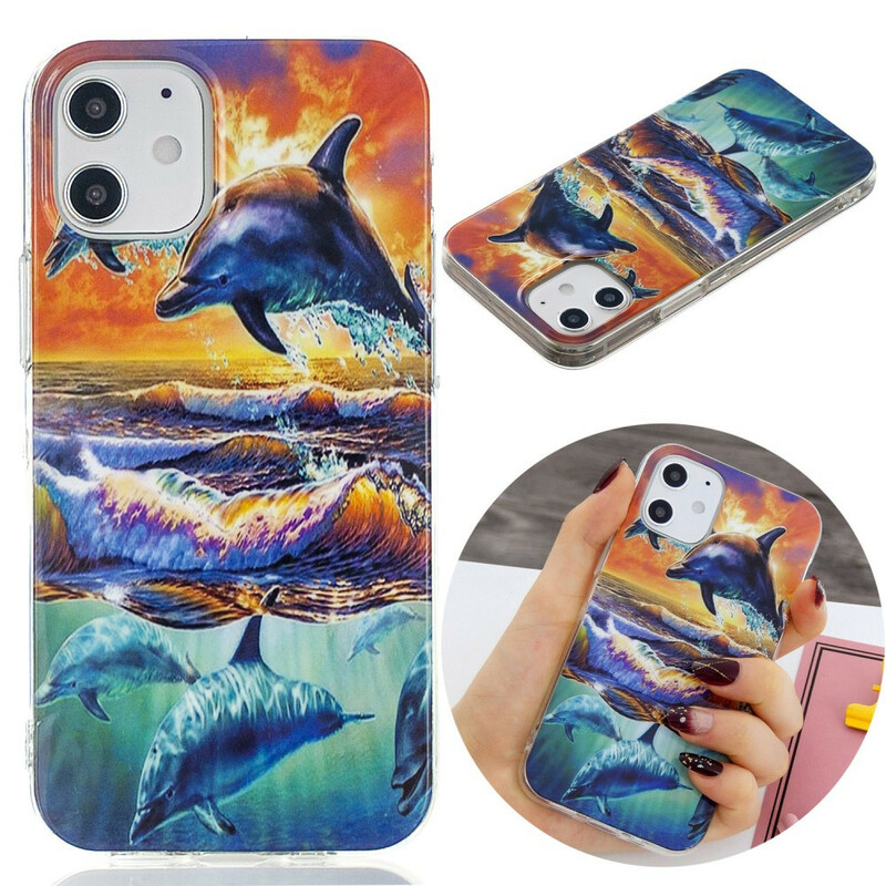 Case iPhone 12 Dolphins on the loose