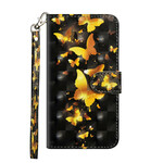 Case iPhone 12 Yellow Butterflies