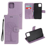 Case for iPhone 12 Tree and Owls with Lanyard