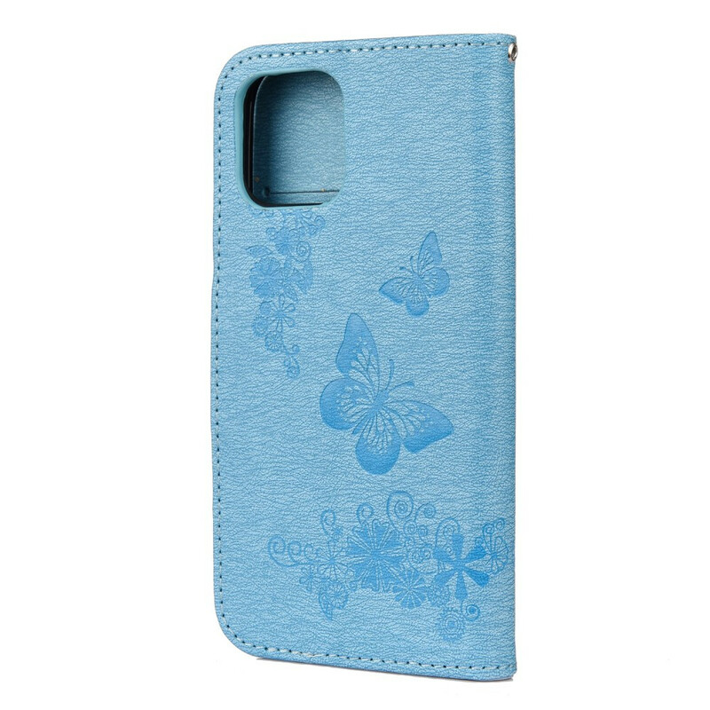 Case iPhone 12 Splendid Butterflies with Lanyard