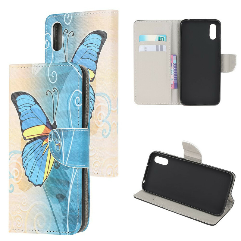 Xiaomi Redmi 9A Butterfly Case Blue and Yellow