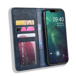 Flip Cover iPhone 12 Pro Max Effet Cuir Vintage Stylisé