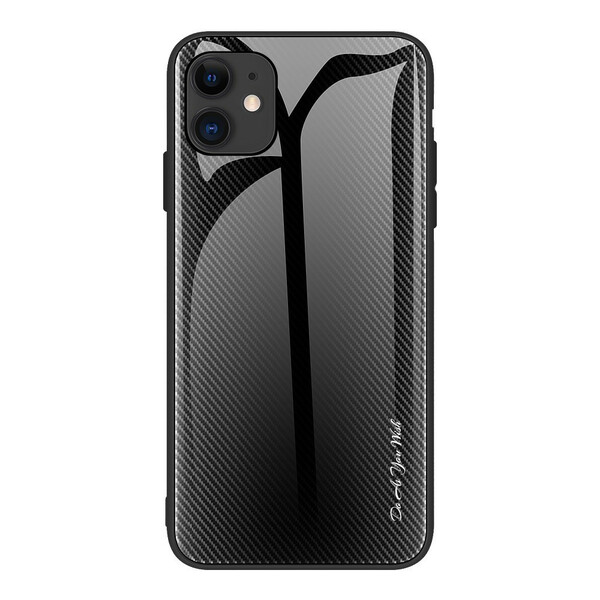 Case iPhone 12 Pro Max Tempered Glass Carbon Fiber Classic