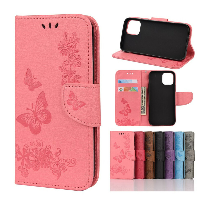 Case iPhone 12 Pro Max Splendid Butterflies with Strap