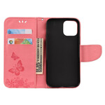 Case iPhone 12 Pro Max Splendid Butterflies with Strap