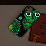 Case iPhone 12 Max / 12 Pro Hibou Mandala Fluorescent