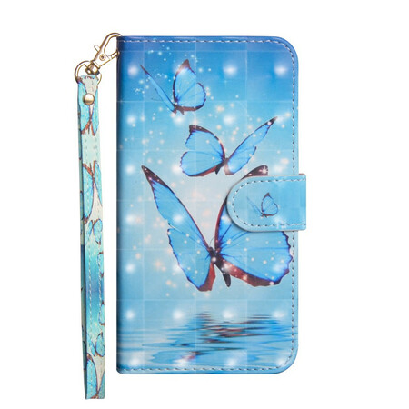Cover iPhone 12 Max / 12 Pro Light Spot Papillons Bleus Volants