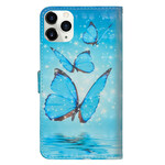 Cover iPhone 12 Max / 12 Pro Light Spot Papillons Bleus Volants