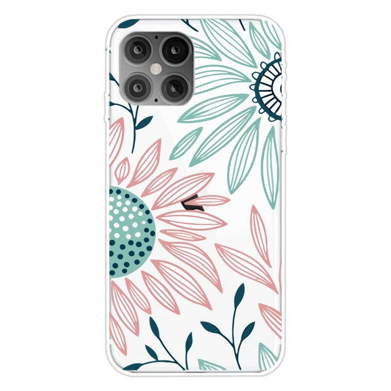 iPhone 12 Max / 12 Pro Clear Case One Flower