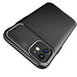 Case iPhone 12 Max / 12 Pro Flexible Texture Carbon Fiber