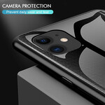 Case iPhone 12 Max / 12 Pro Tempered Glass Carbon Fiber Classic