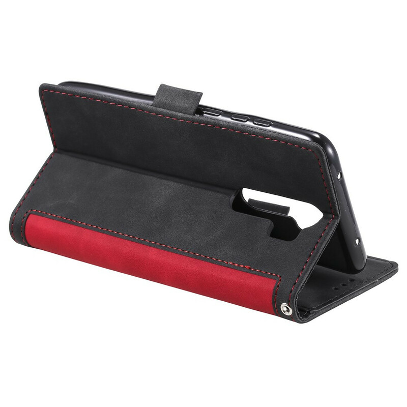Xaiomi Redmi 9 Two-tone Faux Leather Reinforced Contour Case