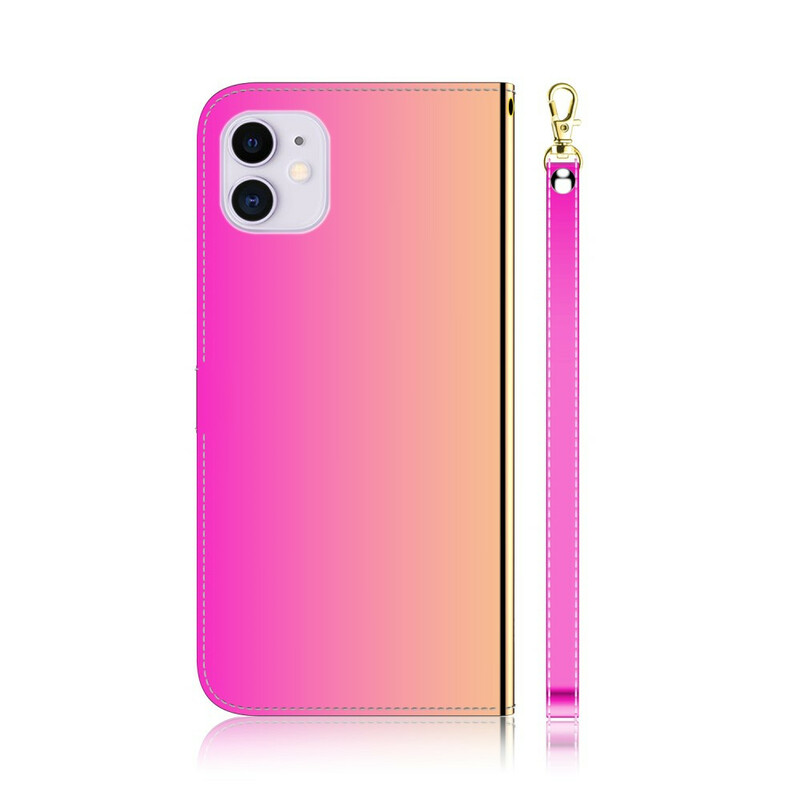 Cover iPhone 12 Max / 12 Pro Simili Cuir Couverture Miroir