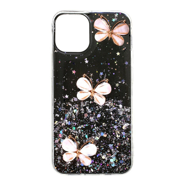 Case iPhone 12 Mini Glitter 3D Butterflies