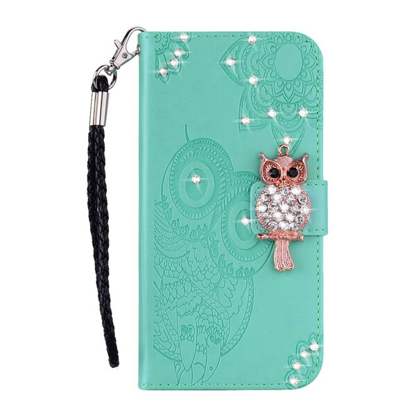 Case iPhone 12 Mini Owl Mandala and Charm