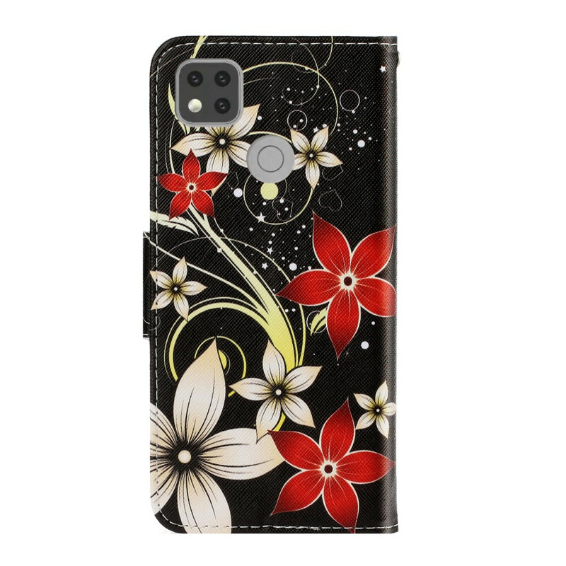 Xiaomi Redmi 9C Colorful Flower Strap Case