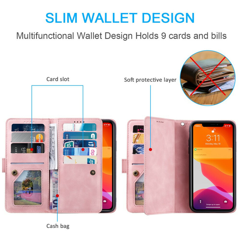 iPhone Case 12 Wallets 9 Card Holders