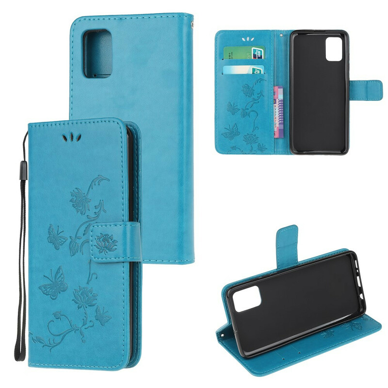 Samsung Galaxy A31 Butterflies And Flowers Strap Case