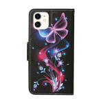 Case iPhone 12 Max / 12 Pro Butterflies and Strap