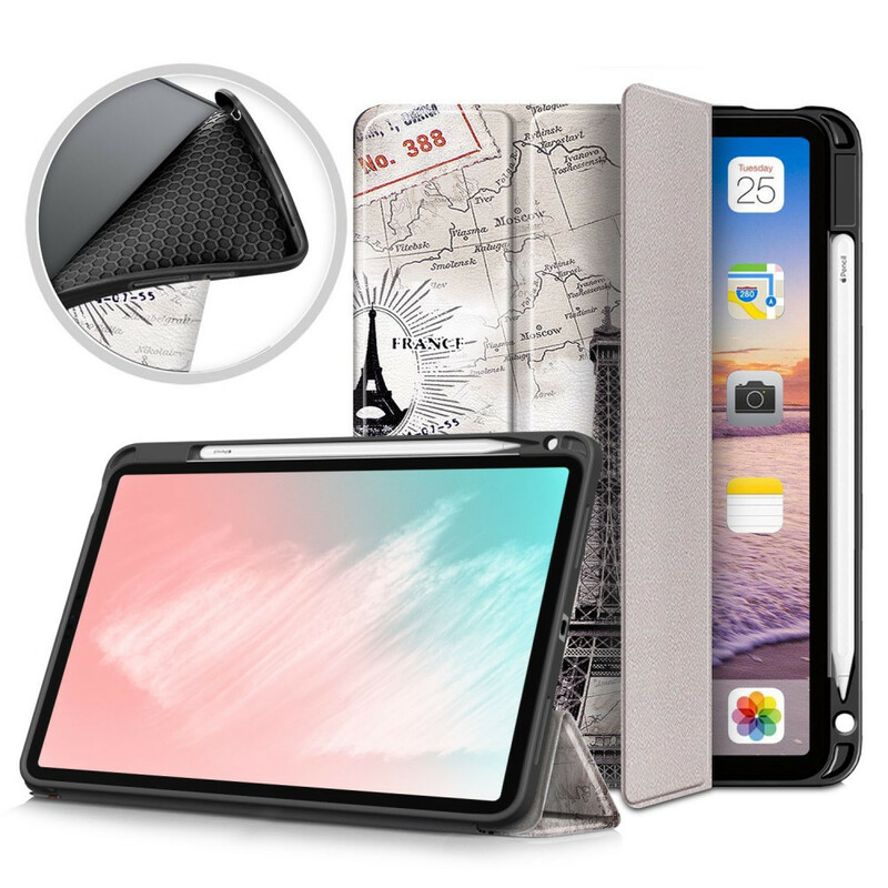 Smart Case iPad Air 10.9" (2020) Retro Eiffel Tower with Stylus Holder
