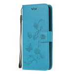 Case Samsung Galaxy A10s Butterflies And Flowers with Strap