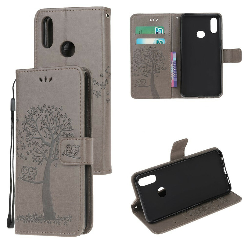 Case Samsung Galaxy A10s Tree and Owls with Strap