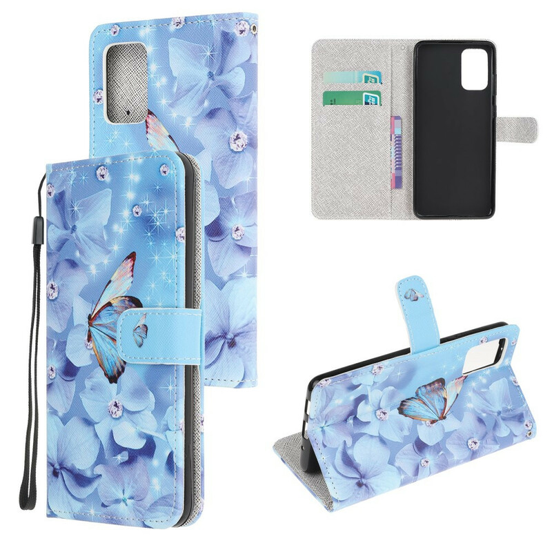 Case Samsung Galaxy S20 FE Diamond Butterflies with Lanyard