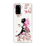 Samsung Galaxy Note 20 Transparent Flowery Fairy Case