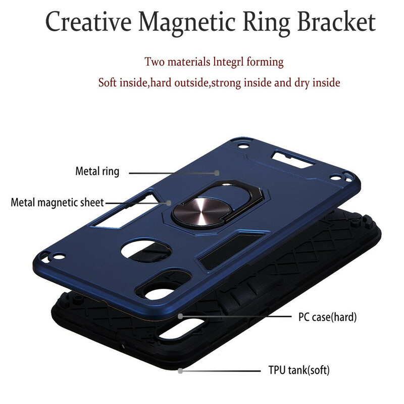 Samsung Galaxy A10s Detachable Case Metallic Ring Stand
