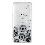 Samsung Galaxy M31 Transparent Case Black Dandelion