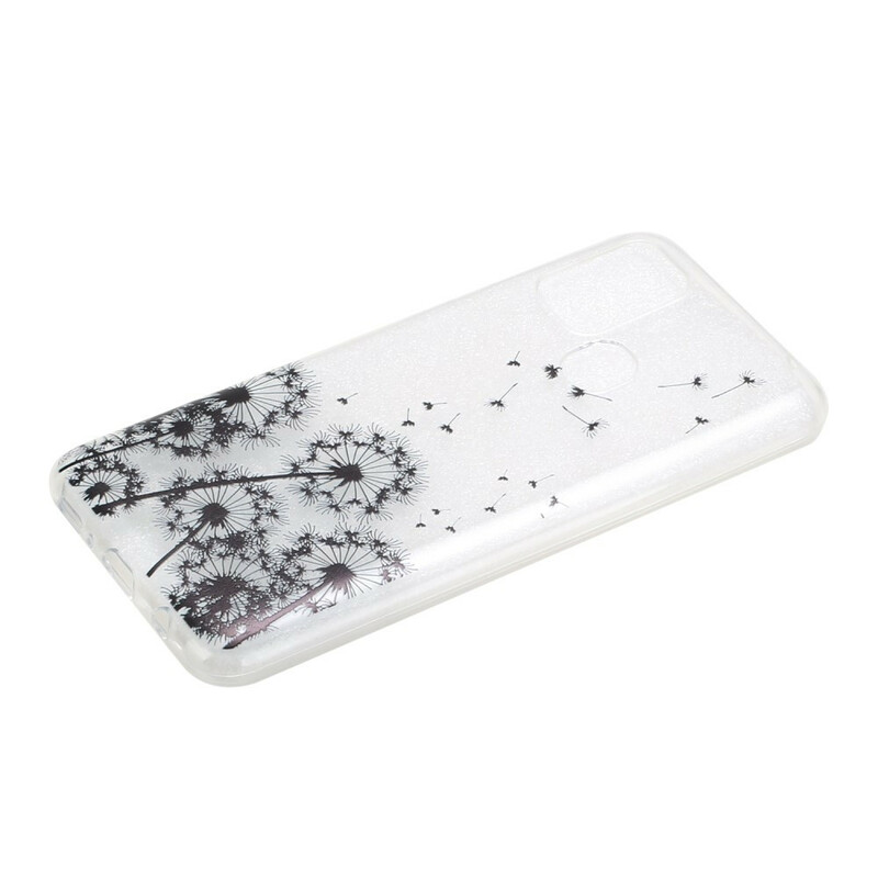 Samsung Galaxy M31 Transparent Case Black Dandelion